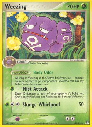 Weezing 033/113  - Reverse Holofoil Delta Species - Rare