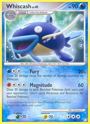 Whiscash/123  - Reverse Holofoil Mysterious Treasures - Rare