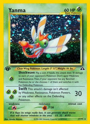 Yanma (17) 017/75  - 1st Edition Holofoil Neo Discovery - Holo Rare