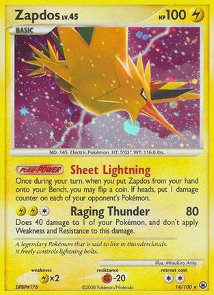 Zapdos 014  - Reverse Holofoil Majestic Dawn - Holo Rare