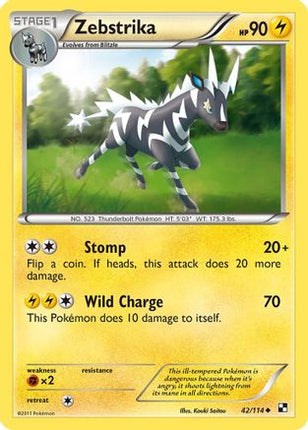 Zebstrika (42)/114  - Reverse Holofoil Black and White - Uncommon