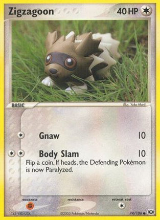 Zigzagoon 074  - Reverse Holofoil Emerald - Common