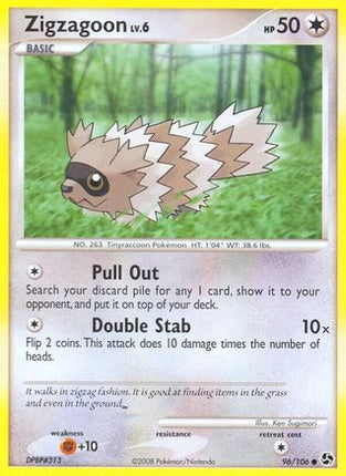 Zigzagoon/106  - Reverse Holofoil Great Encounters - Common