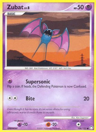 Zubat 108/123  - Reverse Holofoil Mysterious Treasures - Common