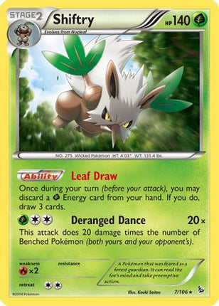 Shiftry 007/106  - Reverse Holofoil XY  Flashfire - Holo Rare