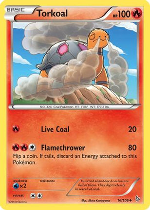 Torkoal 016/106  - Reverse Holofoil XY  Flashfire - Uncommon
