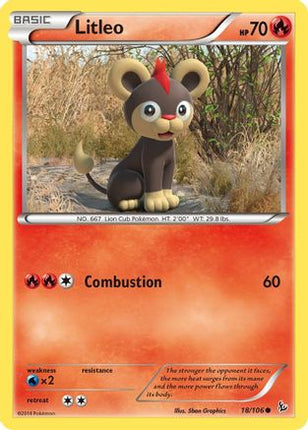 Litleo (18) 018/106  - Reverse Holofoil XY  Flashfire - Common