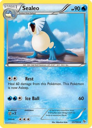 Sealeo 025/106  - Reverse Holofoil XY  Flashfire - Uncommon