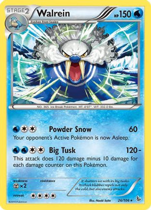 Walrein 026/106  - Reverse Holofoil XY  Flashfire - Rare