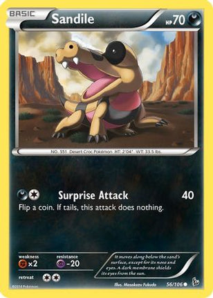 Sandile 056/106  - Reverse Holofoil XY  Flashfire - Common