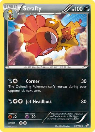 Scrafty 059/106  - Reverse Holofoil XY  Flashfire - Rare