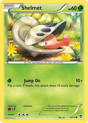 Shelmet 008/111  - Reverse Holofoil XY  Furious Fists - Common