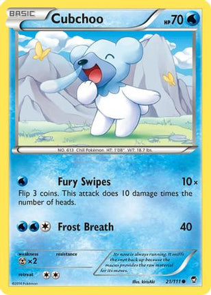 Cubchoo 021/111  XY  Furious Fists - Common