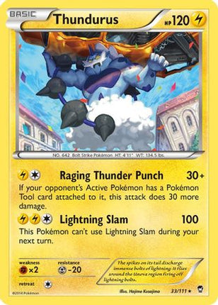Thundurus 033/111  - Reverse Holofoil XY  Furious Fists - Rare