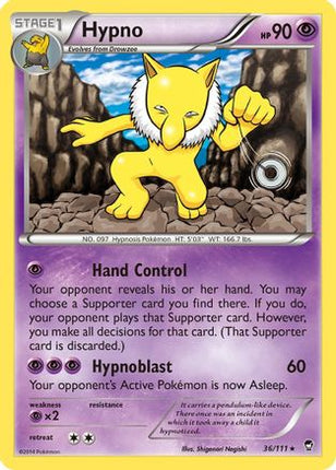 Hypno 036/111  - Reverse Holofoil XY  Furious Fists - Rare