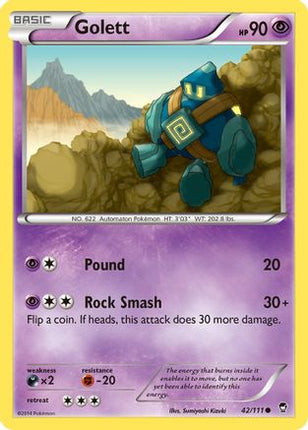 Golett 042/111  - Reverse Holofoil XY  Furious Fists - Common