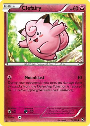 Clefairy (70) 070/111  - Reverse Holofoil XY  Furious Fists - Common