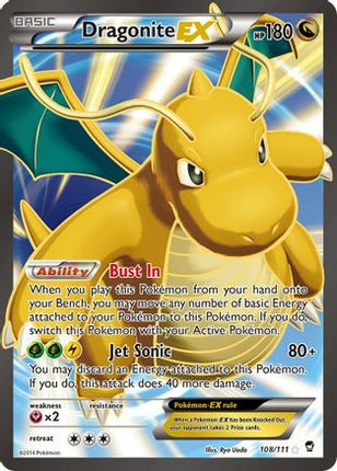 Dragonite EX (108 Full Art) 108/111  - Holofoil XY  Furious Fists - Ultra Rare