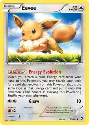 Eevee 080  - Reverse Holofoil XY  Furious Fists - Common