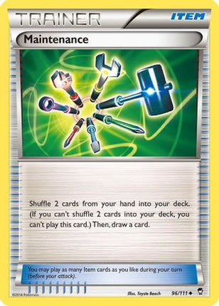 Maintenance 096/111  - Reverse Holofoil XY  Furious Fists - Uncommon
