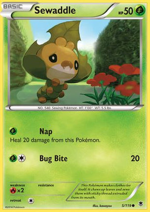 Sewaddle/119  - Reverse Holofoil XY  Phantom Forces - Common