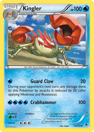 Kingler/119  - Reverse Holofoil XY  Phantom Forces - Uncommon