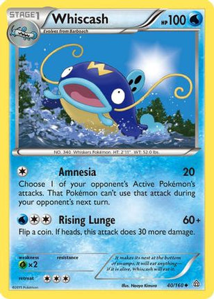 Whiscash/160  - Reverse Holofoil XY  Primal Clash - Uncommon