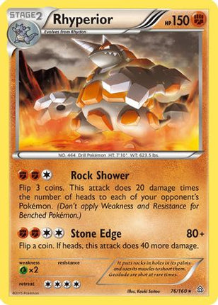 Rhyperior/160  - Reverse Holofoil XY  Primal Clash - Rare