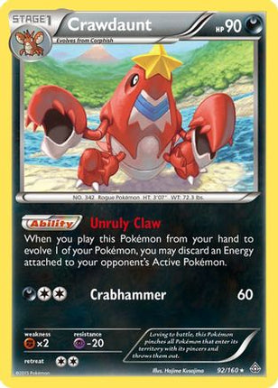Crawdaunt/160  - Holofoil XY  Primal Clash - Holo Rare