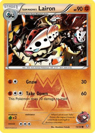 Team Magma's Lairon 013/34  - Reverse Holofoil Double Crisis - Common