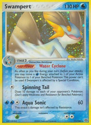 Swampert 011  - Reverse Holofoil Emerald - Holo Rare