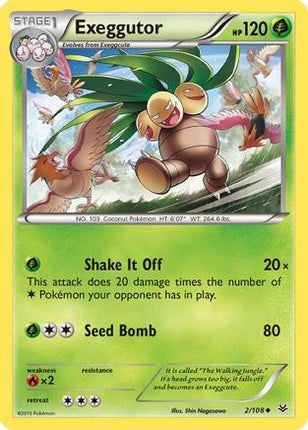 Exeggutor 002/108  - Reverse Holofoil XY  Roaring Skies - Uncommon