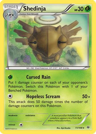 Shedinja 011/108  - Reverse Holofoil XY  Roaring Skies - Rare