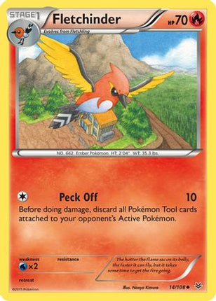 Fletchinder/108  - Reverse Holofoil XY  Roaring Skies - Uncommon