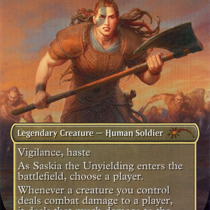 Saskia the Unyielding (SLD-055) - Secret Lair Drop (Borderless) Foil