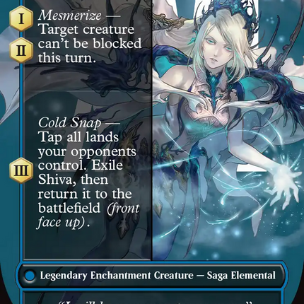 Jill, Shiva's Dominant // Shiva, Warden of Ice (FIN-523) - FINAL FANTASY: (enchantment) (Borderless) Foil