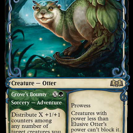 Elusive Otter // Grove's Bounty (WOE-289) - Wilds of Eldraine: (Showcase) Foil