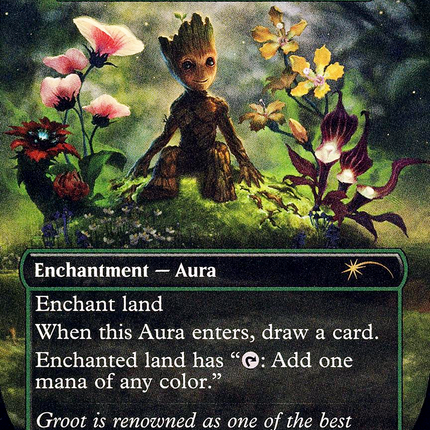Abundant Growth (SLD-870) - Secret Lair Drop / Abundant Groot (Borderless) Foil
