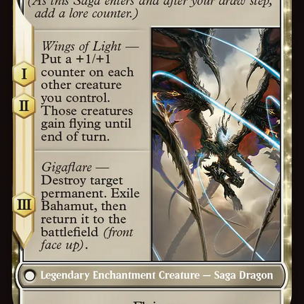 Dion, Bahamut's Dominant // Bahamut, Warden of Light (FIN-428) - FINAL FANTASY: (enchantment, Extended Art)
