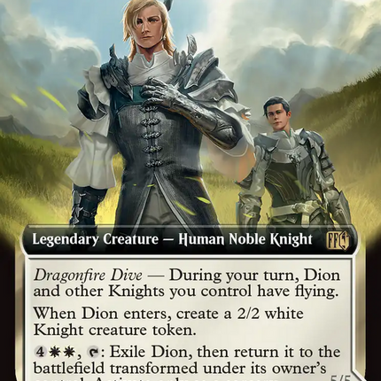 Dion, Bahamut's Dominant // Bahamut, Warden of Light (FIN-428) - FINAL FANTASY: (enchantment, Extended Art) Foil