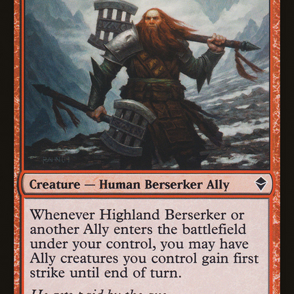 Highland Berserker (ZEN-132) - Zendikar Foil