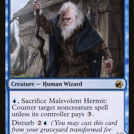 Malevolent Hermit // Benevolent Geist (MID-061) - Innistrad: Midnight Hunt: (Double Faced Transform) Foil
