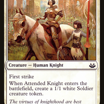 Attended Knight (MM3-001) - Modern Masters 2017 Foil
