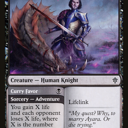 Smitten Swordmaster // Curry Favor (ELD-105) - Throne of Eldraine