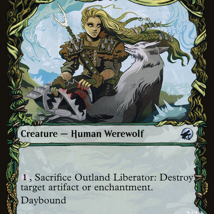 Outland Liberator // Frenzied Trapbreaker (MID-303) - Innistrad: Midnight Hunt: (Showcase, Double Faced Transform)