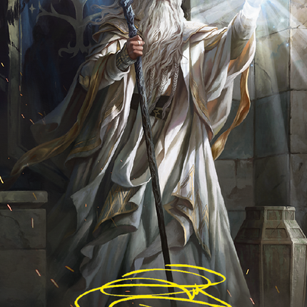 Gandalf the White Art Card (Gold-Stamped Signature) (ASLTR-003) - Tales of Middle-earth Art Series (Borderless)